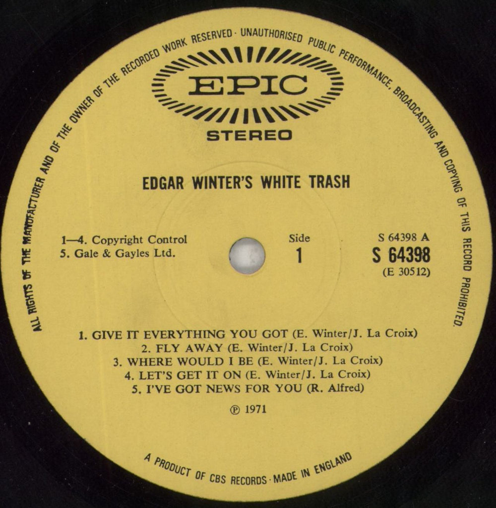 Edgar Winter Edgar Winter's White Trash - EX UK vinyl LP album (LP record) EGWLPED573888