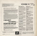 Edith Piaf I Regret Nothing UK vinyl LP album (LP record)