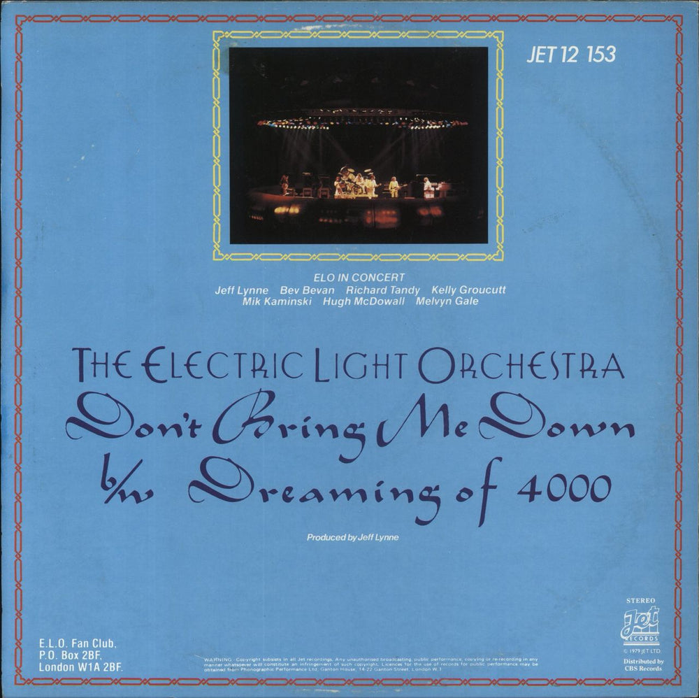Electric Light Orchestra Don't Bring Me Down UK 12" vinyl single (12 inch record / Maxi-single)