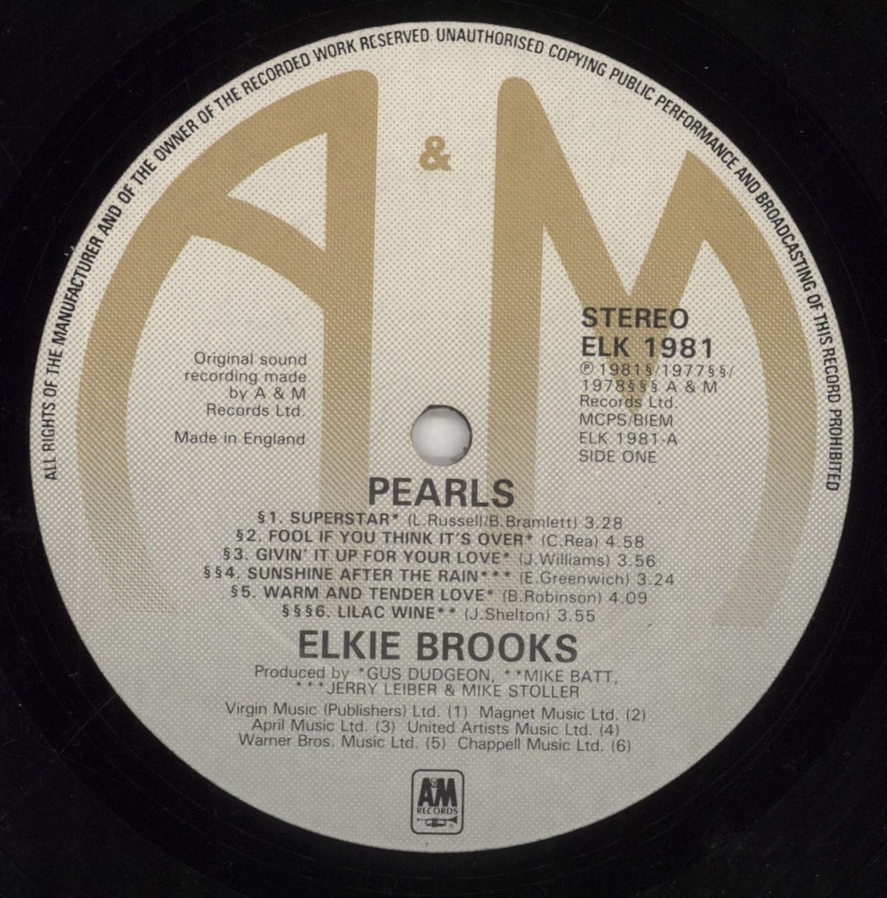 Elkie Brooks Pearls - laminated p/s UK vinyl LP album (LP record) EKBLPPE301820