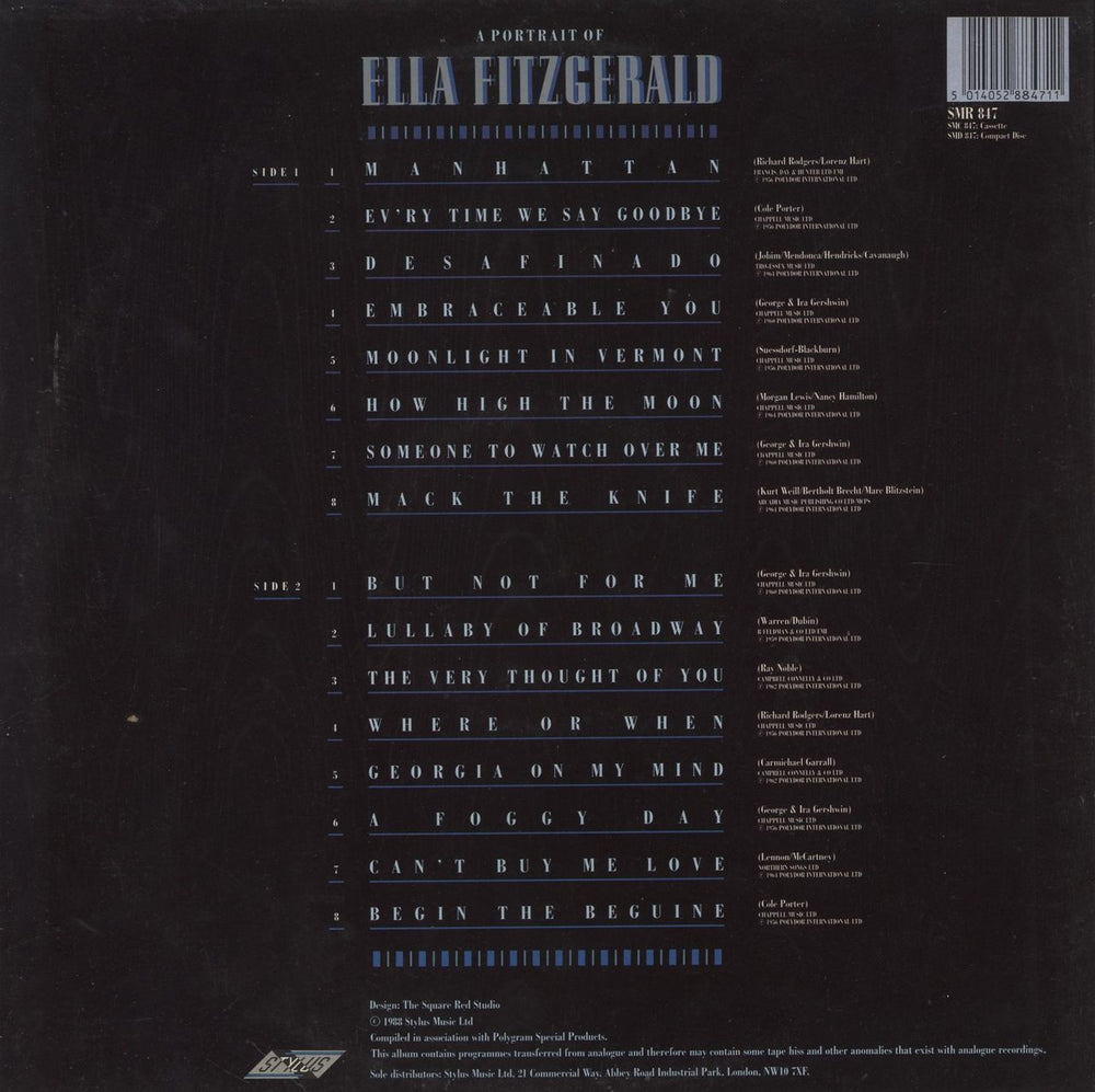 Ella Fitzgerald A Portrait Of Ella Fitzgerald UK vinyl LP album (LP record) 5014052884711