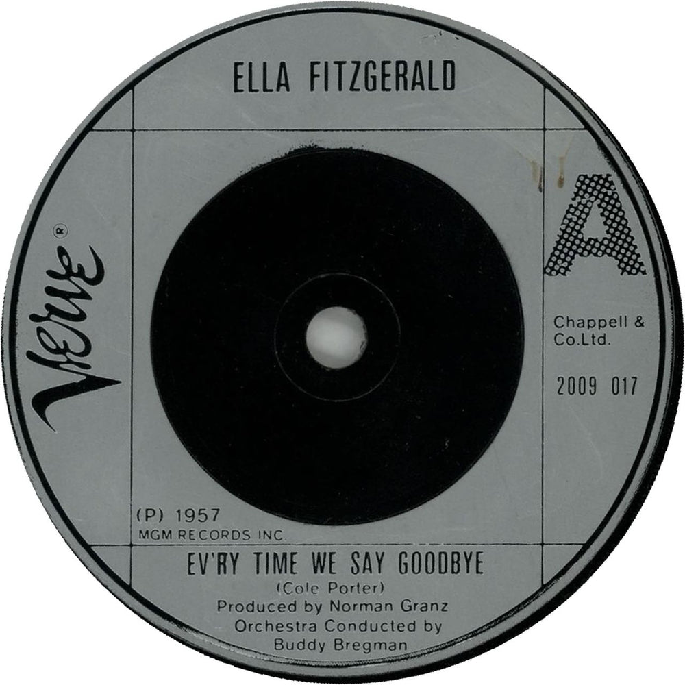 Ella Fitzgerald Ev'ry Time We Say Goodbye UK 7" vinyl single (7 inch record / 45) 2009017