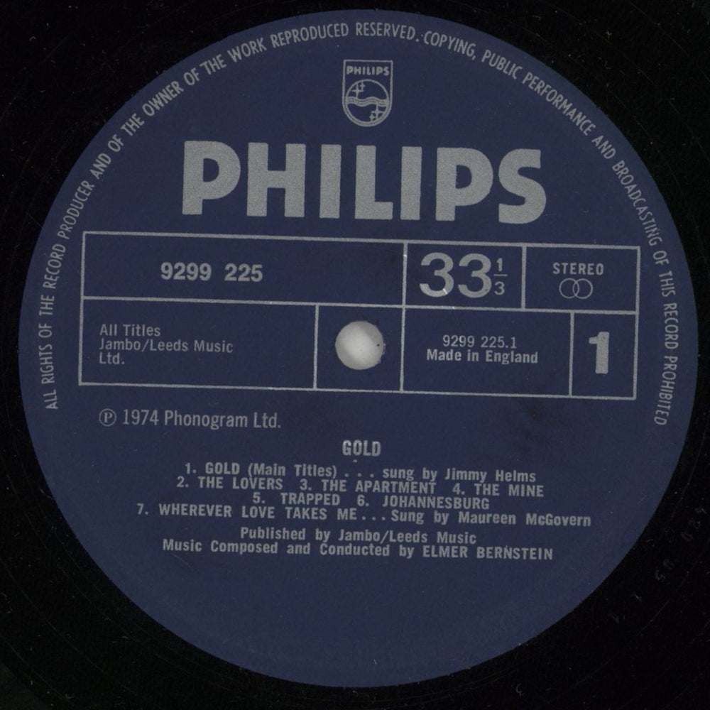 Elmer Bernstein Gold UK vinyl LP album (LP record) ELMLPGO477079