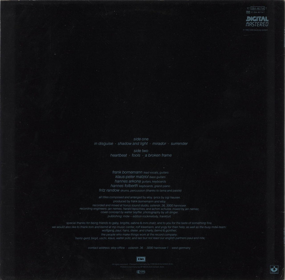 Eloy Performance German vinyl LP album (LP record)