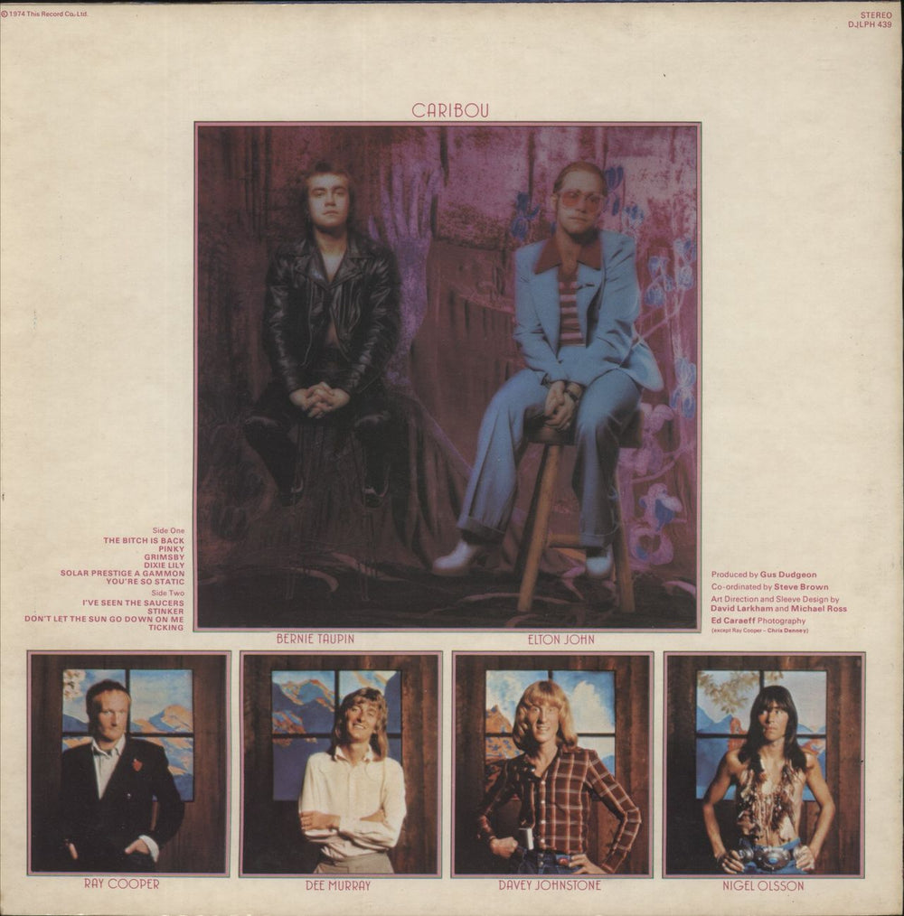 Elton John Caribou - Brown / Red Flecks Vinyl UK vinyl LP album (LP record)