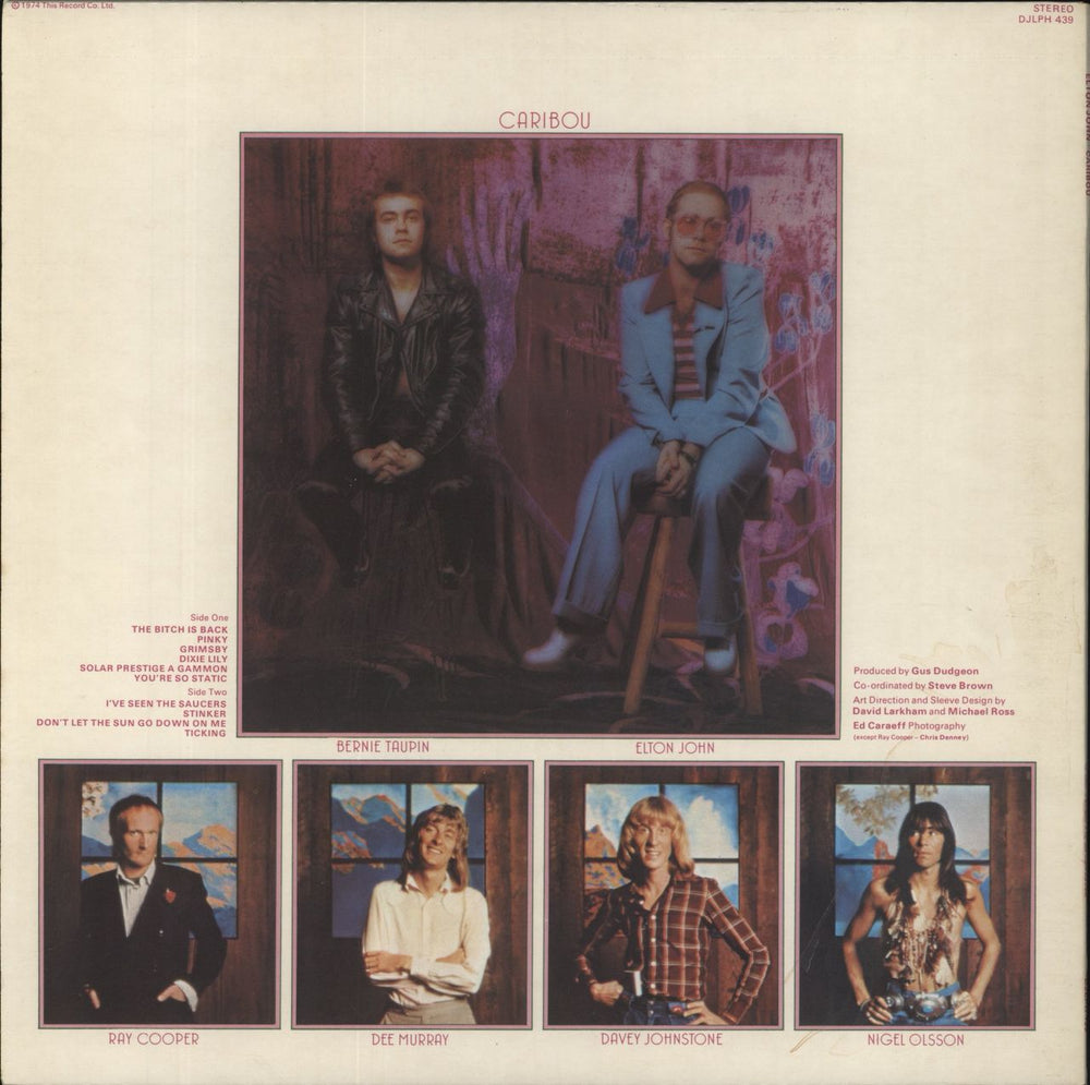 Elton John Caribou - Purple Vinyl UK vinyl LP album (LP record)