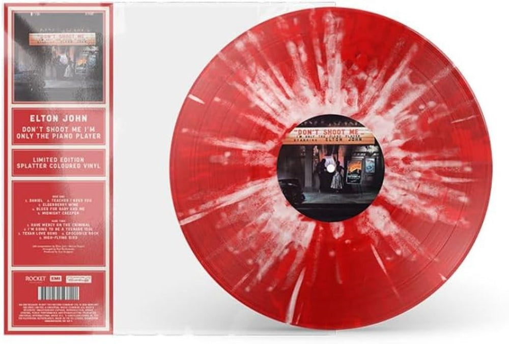 Elton John Don't Shoot Me I'm Only The Piano Player - Red Splatter Vinyl Edition UK vinyl LP album (LP record) 657937-8