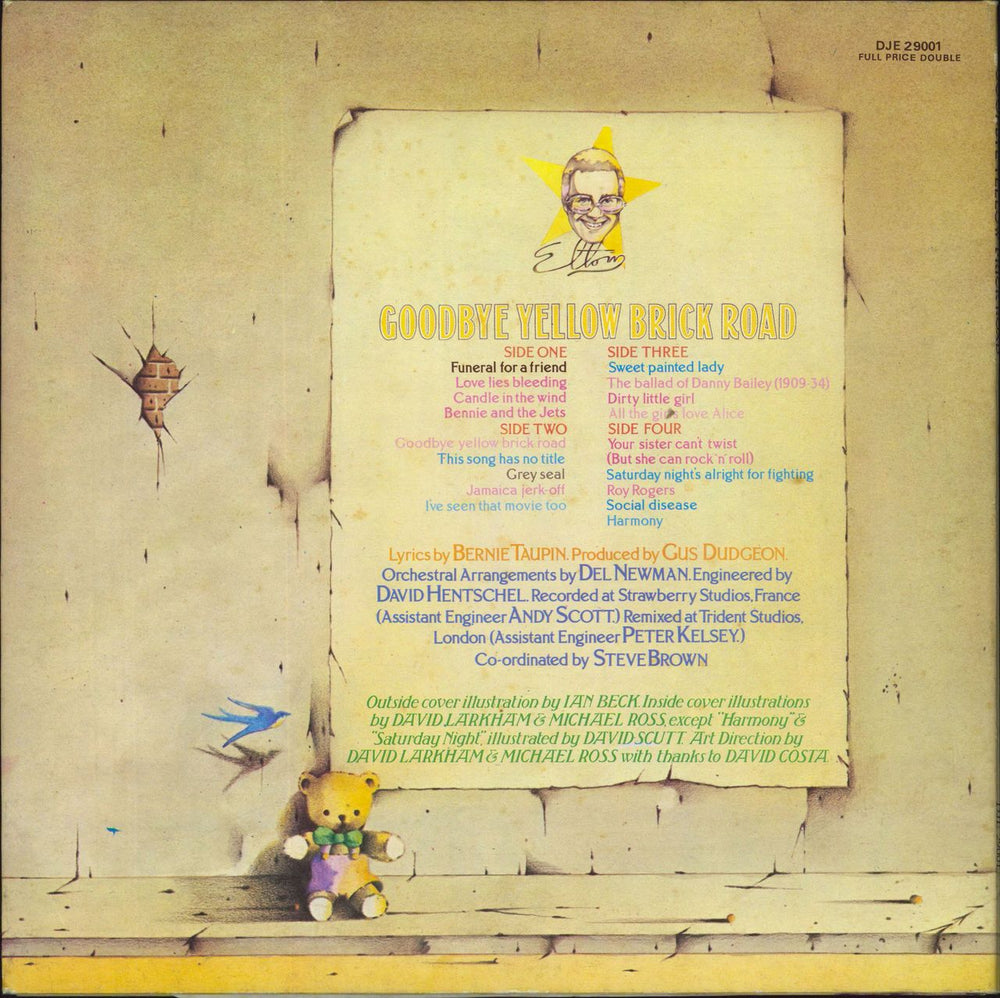 Elton John Goodbye Yellow Brick Road - 1st - Yellow + Sticker - EX UK 2-LP vinyl record set (Double LP Album)