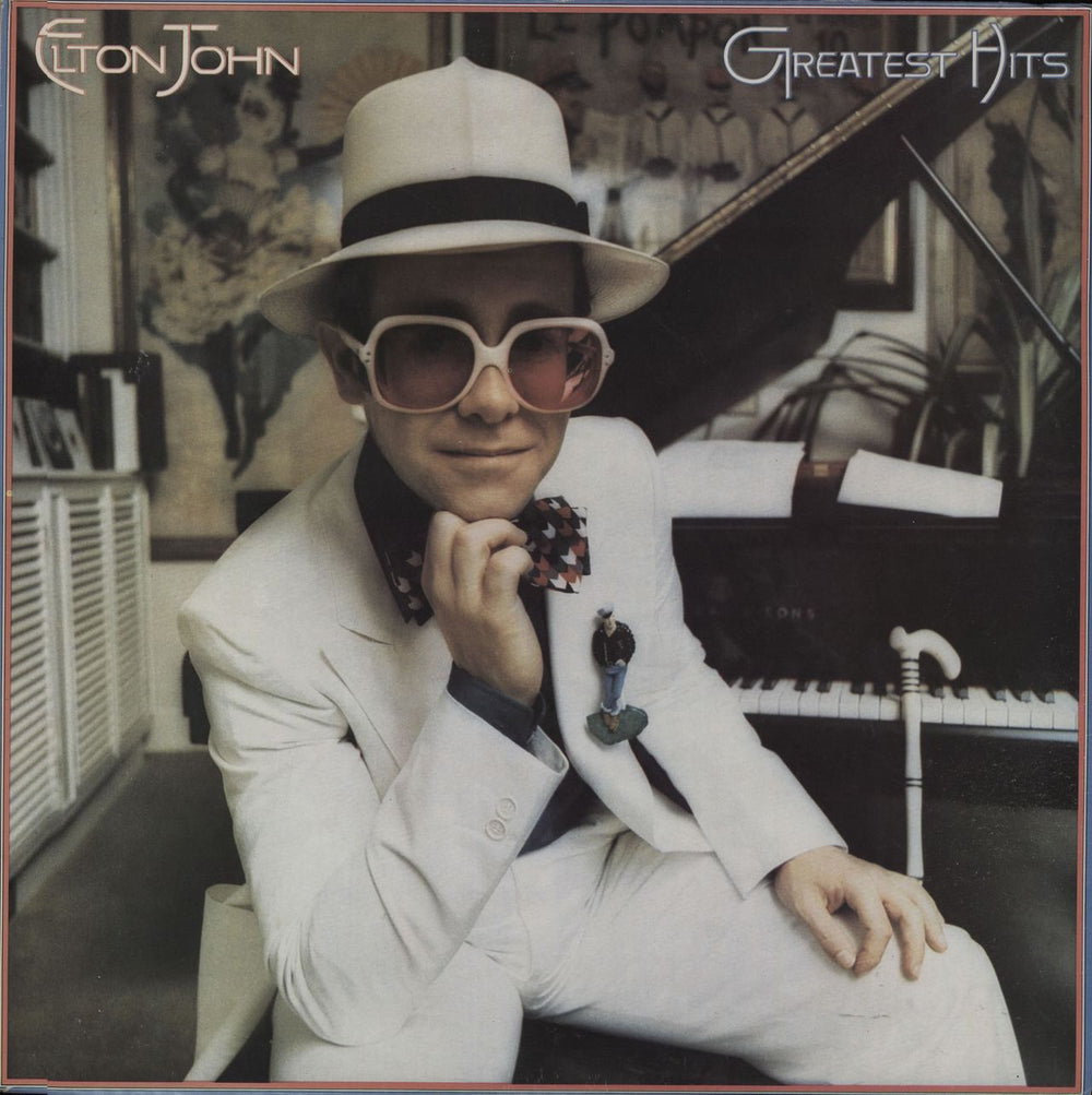 Elton John Greatest Hits - Red Vinyl UK vinyl LP album (LP record) DJLPH442