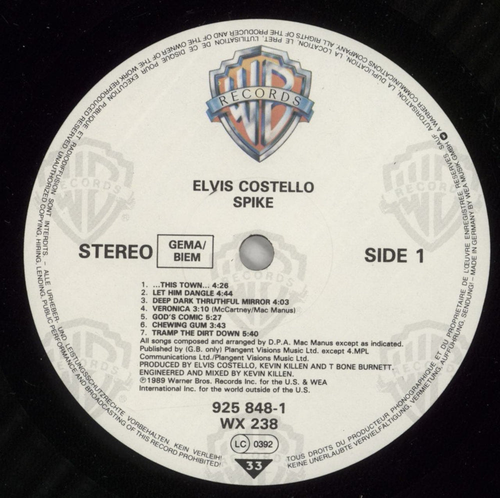 Elvis Costello Spike UK vinyl LP album (LP record) COSLPSP397851