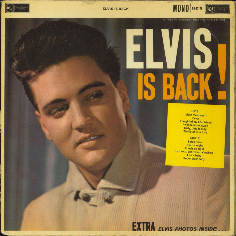 Elvis Presley Elvis Is Back! - 1st - VG UK vinyl LP album (LP record) RD-27171