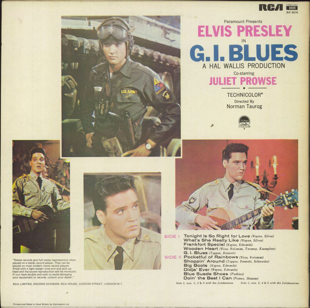 Elvis Presley G.I. Blues French vinyl LP album (LP record)