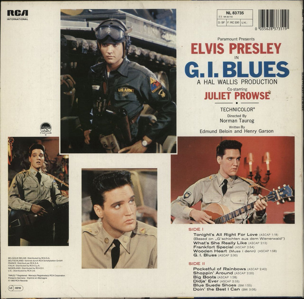 Elvis Presley G.I. Blues UK vinyl LP album (LP record) 035628373519