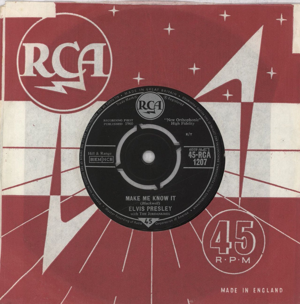 Elvis Presley It's Now Or Never (O Sole Mio) - 2nd UK 7" vinyl single (7 inch record / 45)