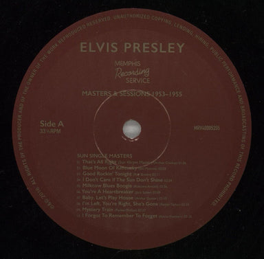 Elvis Presley Masters & Sessions 1953 – 1955 - EX UK 2-LP vinyl record set (Double LP Album) ELV2LMA870921