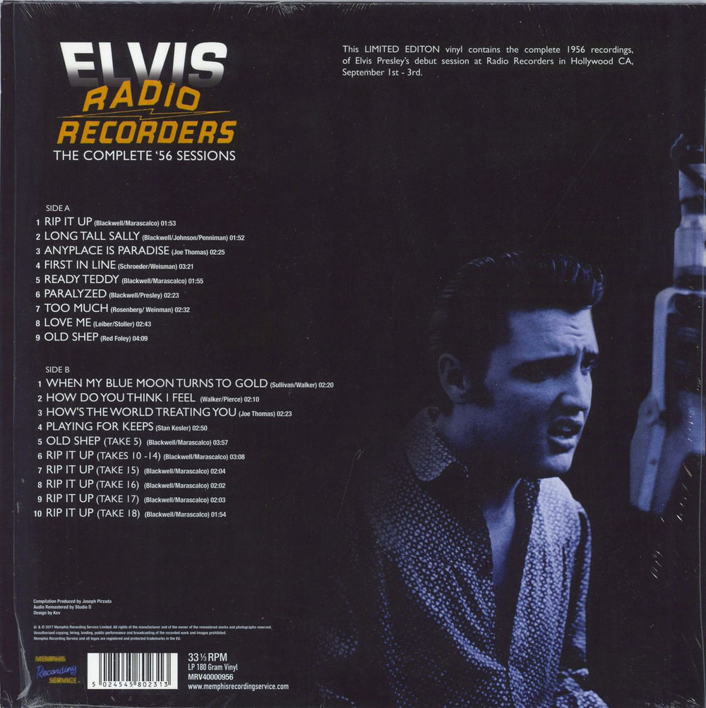 Elvis Presley Radio Recorders The Complete '56 Sessions - 180gm Vinyl + Shrink UK vinyl LP album (LP record) 5024545802313