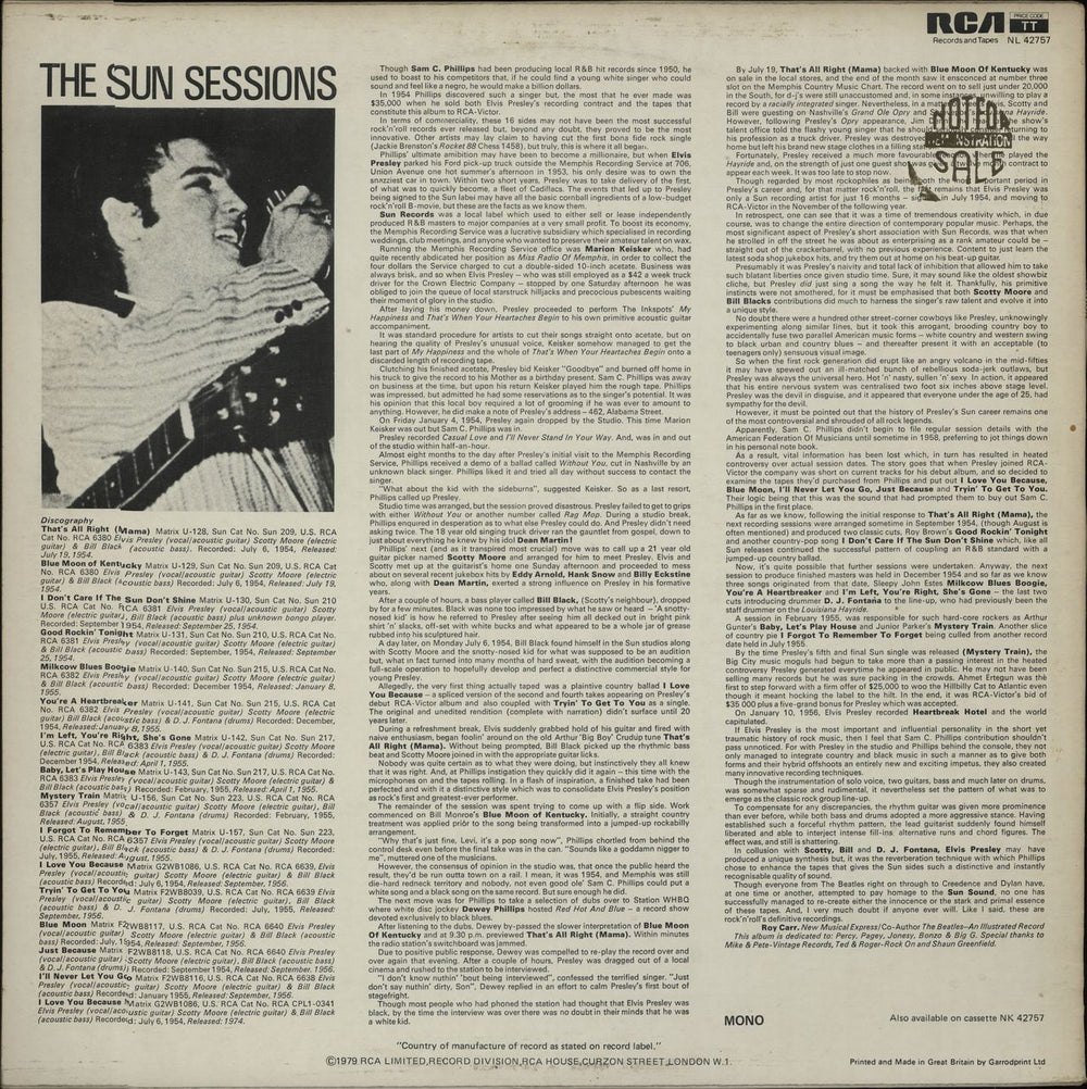 Elvis Presley The Sun Collection UK vinyl LP album (LP record) ELVLPTH231389