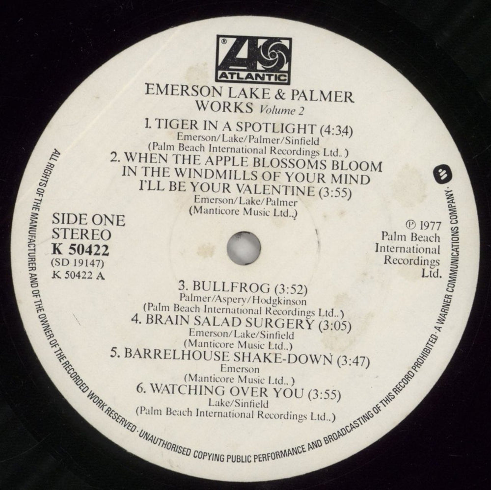 Emerson Lake & Palmer Works Volume 2 - EX UK vinyl LP album (LP record) ELPLPWO697725
