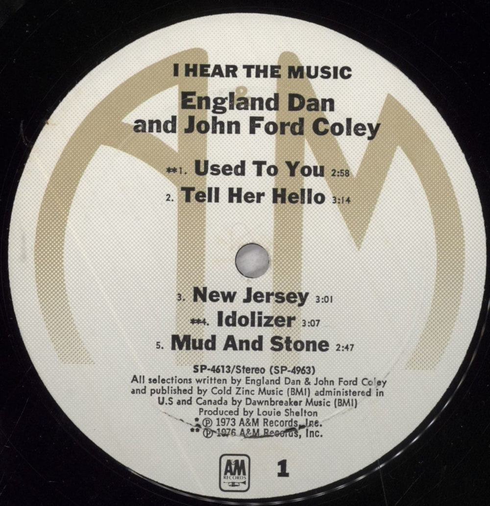 England Dan & John Ford Coley I Hear The Music US Promo vinyl LP album (LP record) EGDLPIH835649