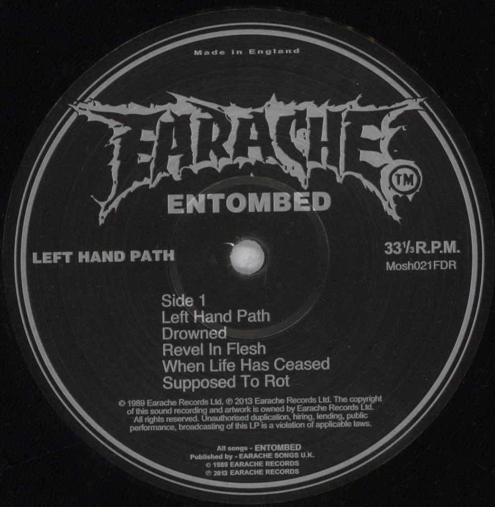 Entombed Left Hand Path - Shrink - EX UK vinyl LP album (LP record) ENTLPLE836972