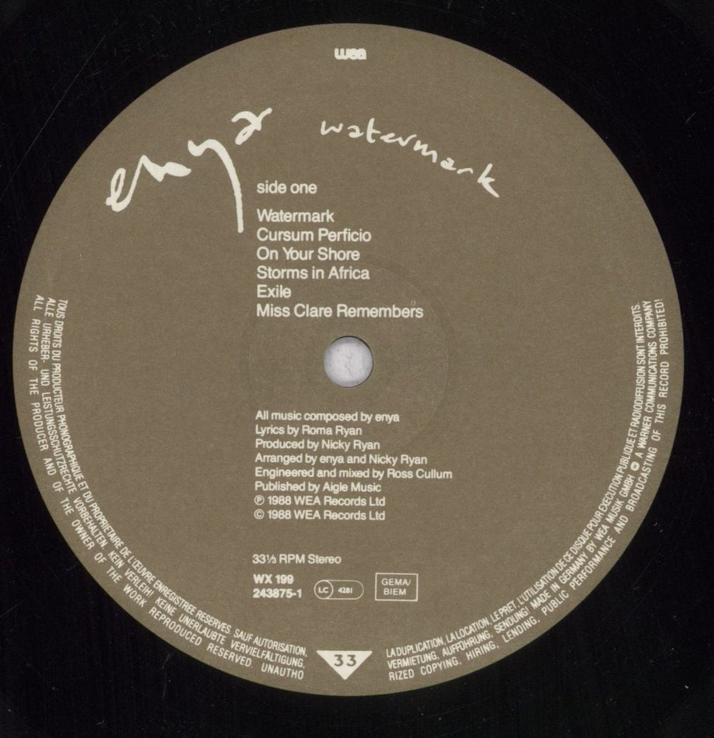 Enya Watermark - Shrink UK vinyl LP album (LP record) ENYLPWA576361