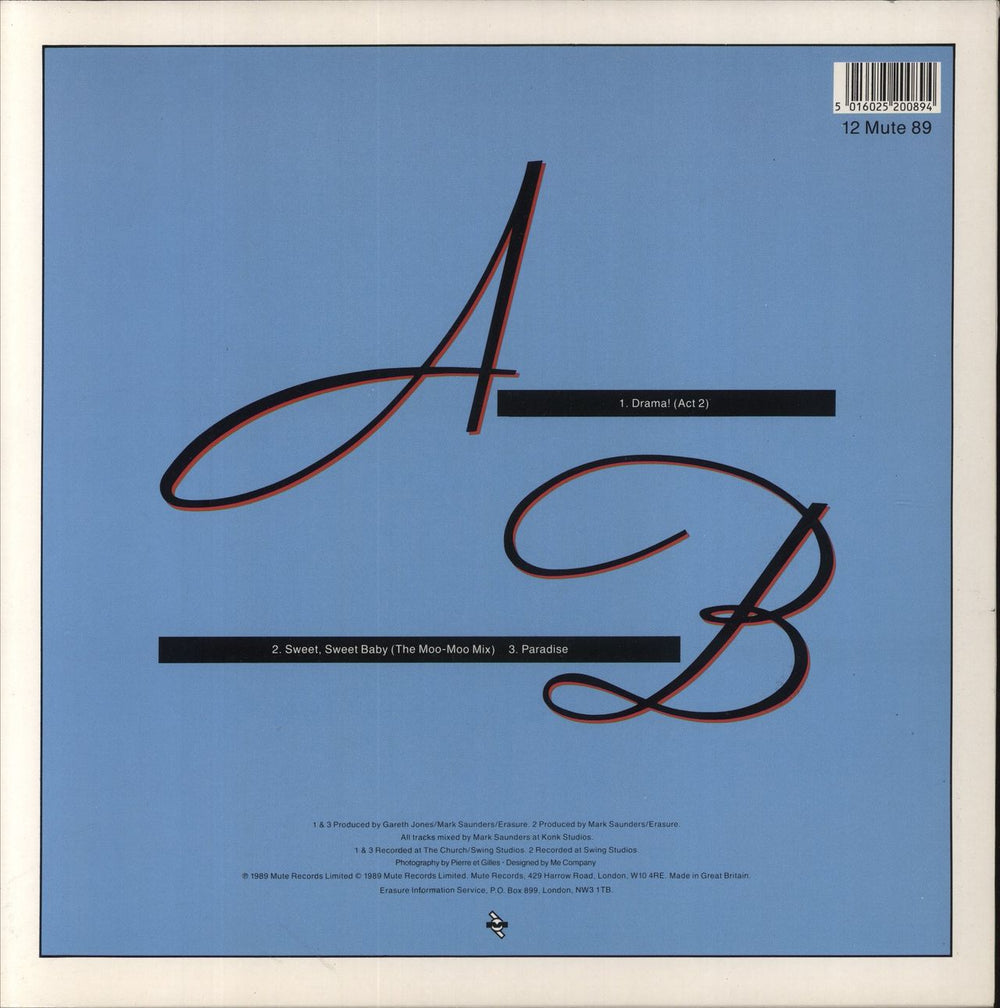 Erasure Drama! UK 12" vinyl single (12 inch record / Maxi-single) 5016025200894