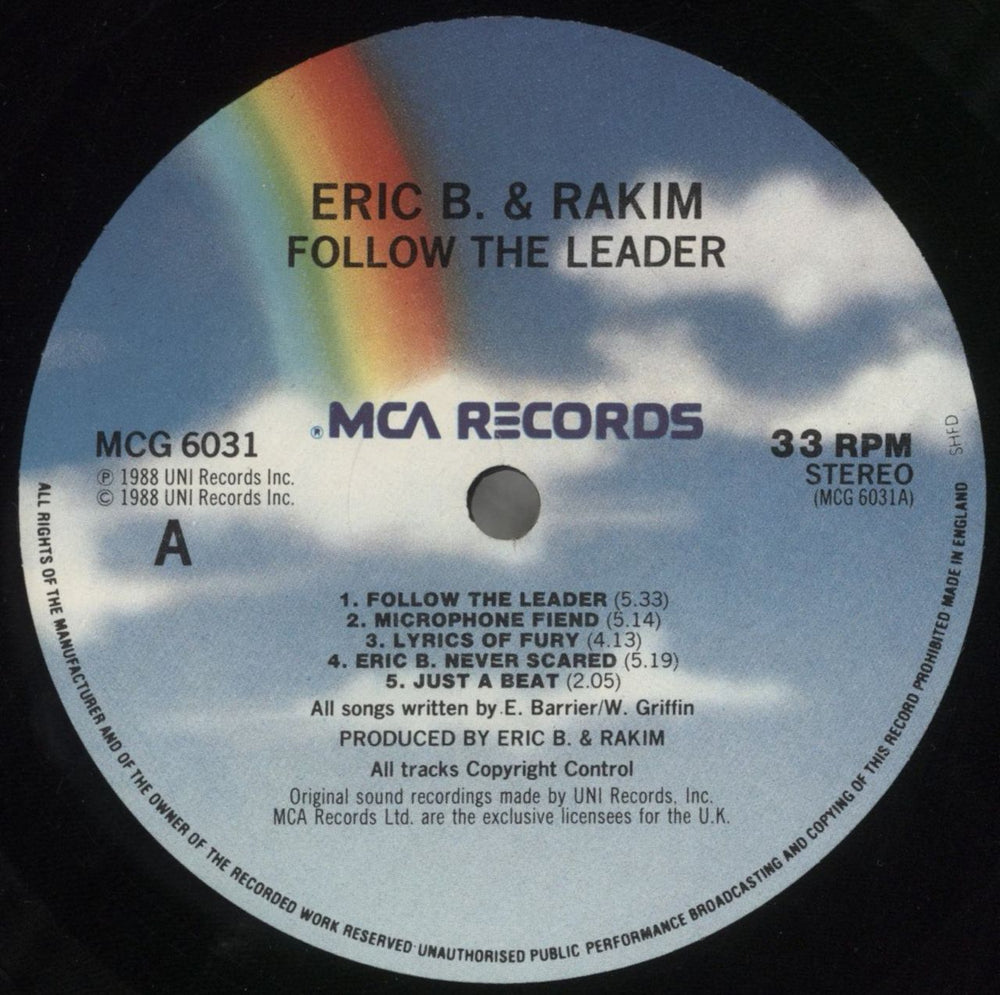 Eric B & Rakim Follow The Leader - VG UK vinyl LP album (LP record) E&RLPFO857272