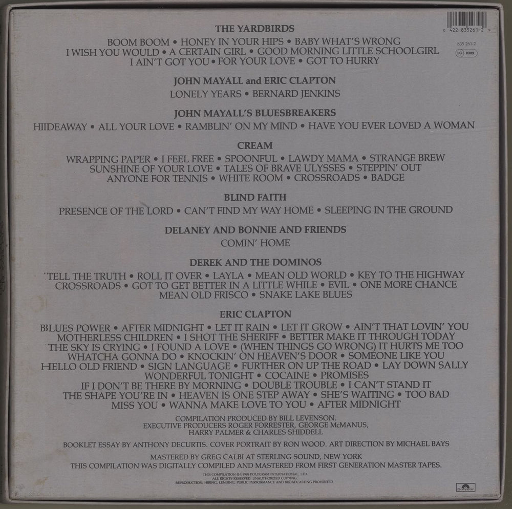 Eric Clapton Crossroads - 12" x 12" Box Dutch CD Album Box Set 042283526129