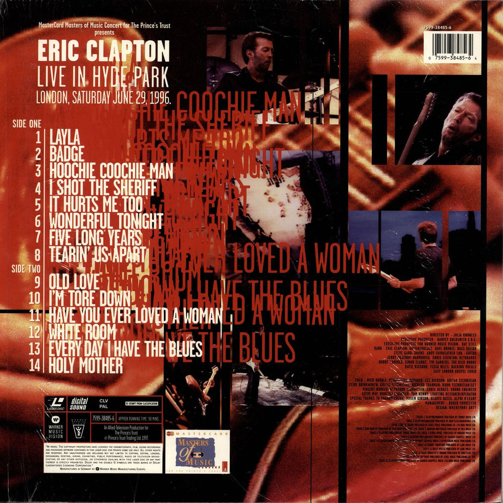 Eric Clapton Live In Hyde Park German laserdisc / lazerdisc 075993848564