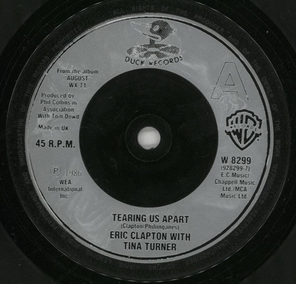 Eric Clapton Tearing Us Apart UK 7" vinyl single (7 inch record / 45) CLP07TE38790