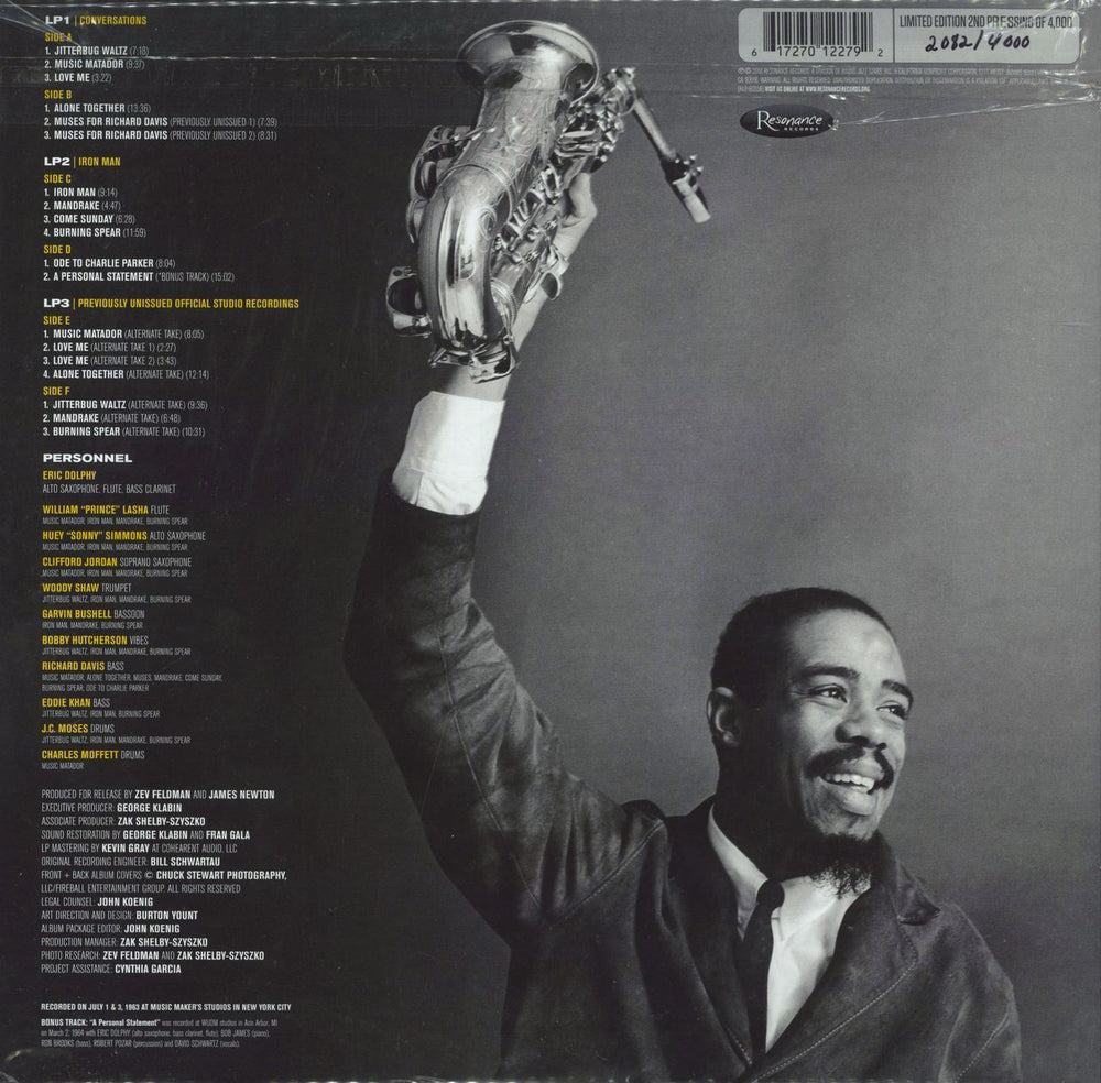 Eric Dolphy Musical Prophet (The Expanded 1963 New York Studio Sessions) - 180gm US 3-LP vinyl record set (Triple LP Album) 096802280481