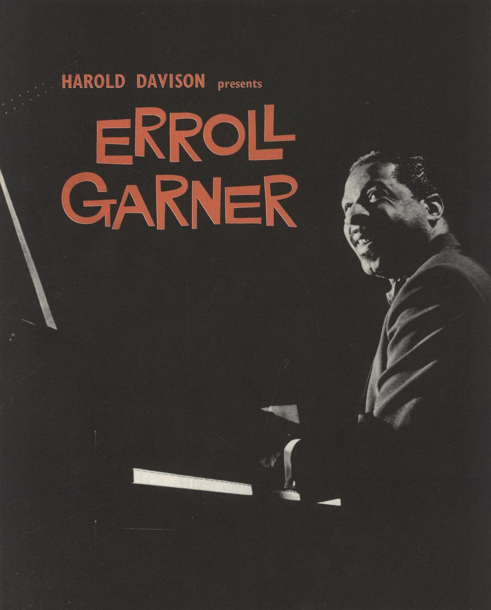 Erroll Garner Souvenir Programme UK tour programme PROGRAMME