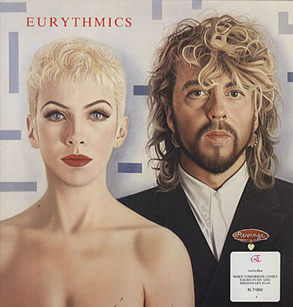 Eurythmics Revenge - Hype-sticker Italian vinyl LP album (LP record) PL71050