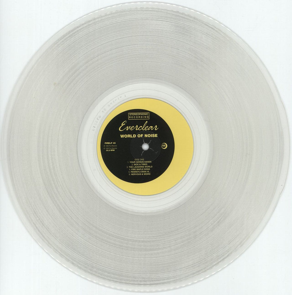 Everclear World Of Noise - Clear Vinyl UK vinyl LP album (LP record) EVCLPWO79321