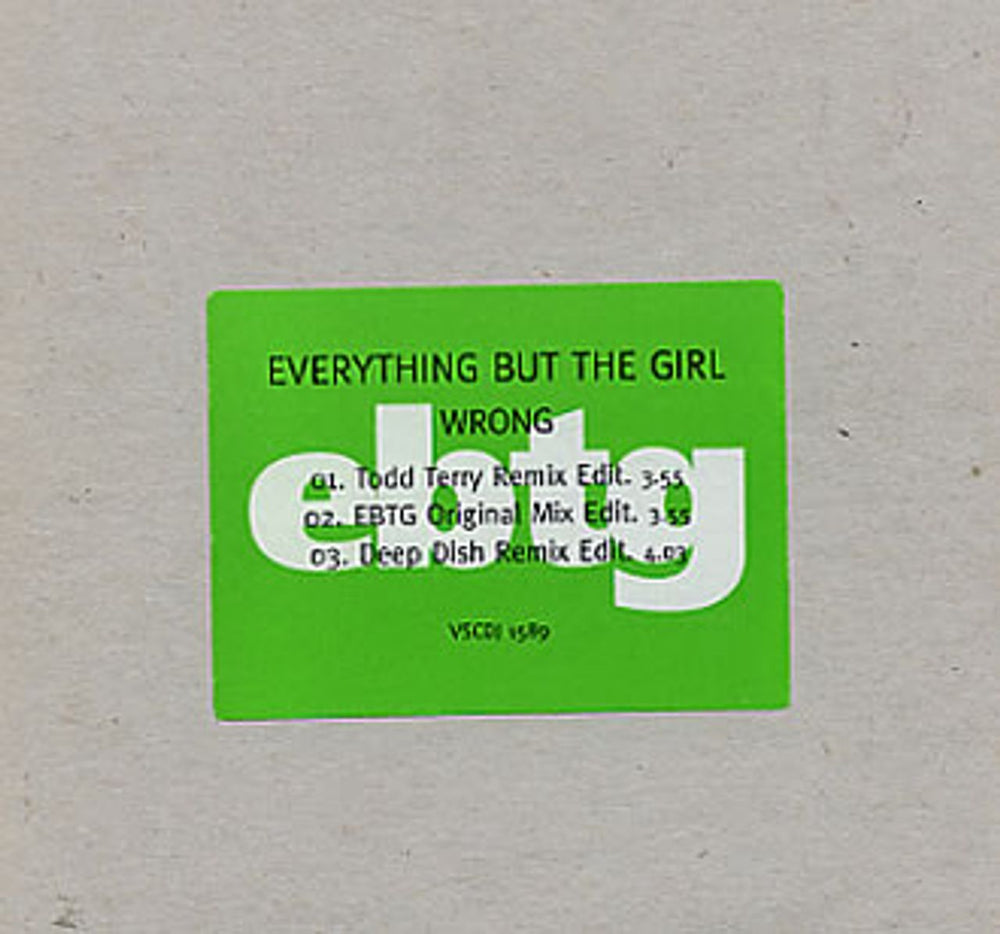 Everything But The Girl Wrong UK Promo CD single (CD5 / 5") VSCDJ1589