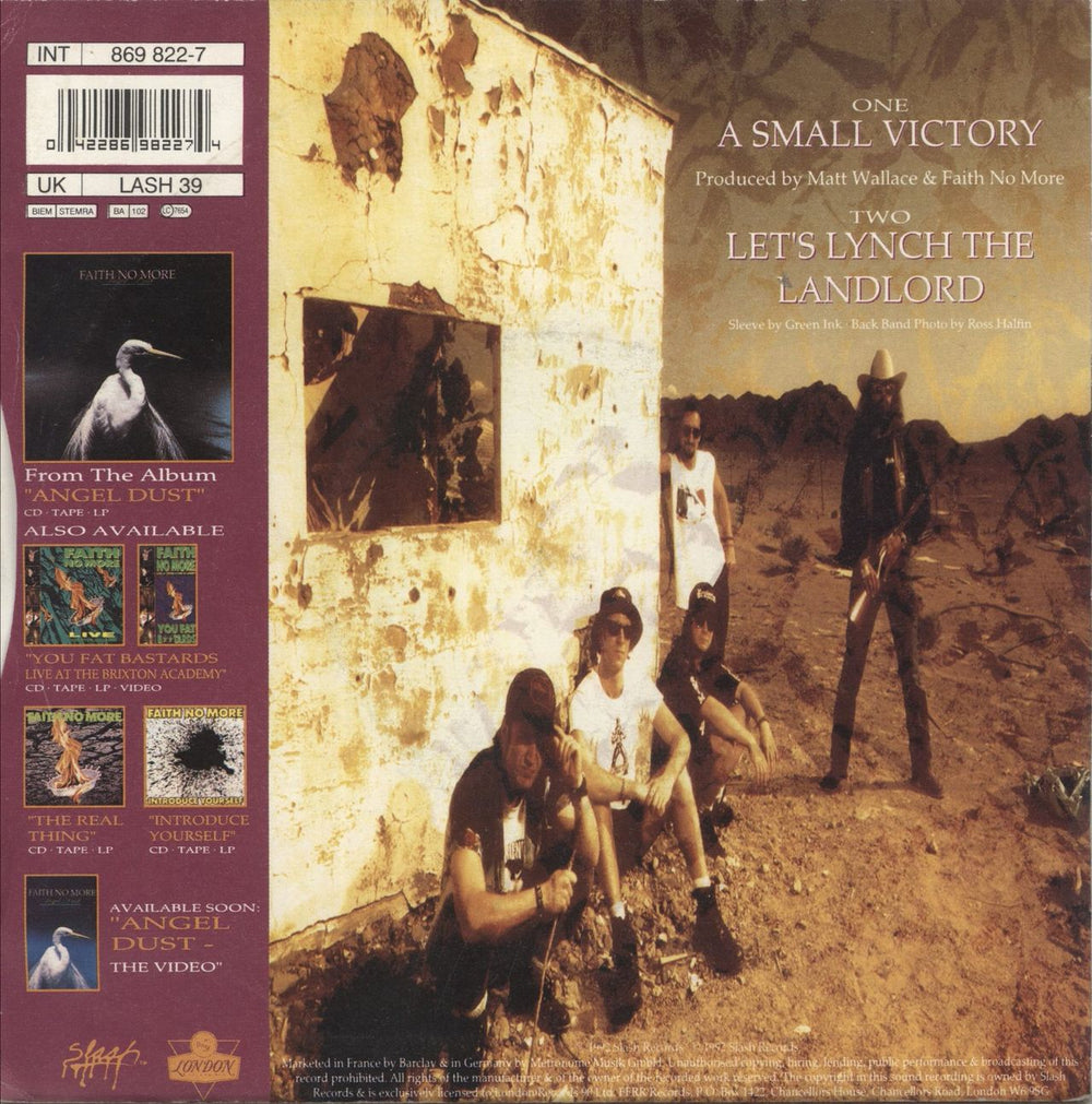 Faith No More A Small Victory - Yellow Vinyl UK 7" vinyl single (7 inch record / 45) 042286982274