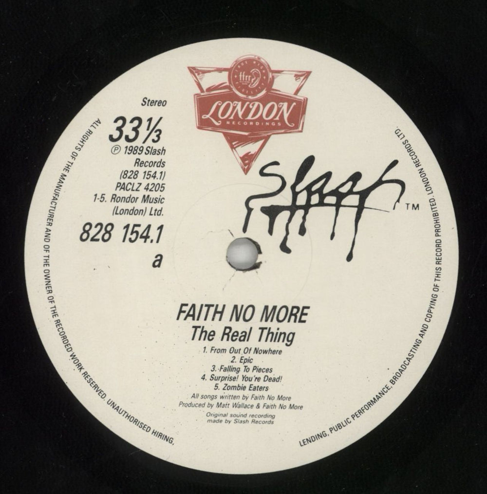Faith No More The Real Thing - VG UK vinyl LP album (LP record) FNMLPTH870546