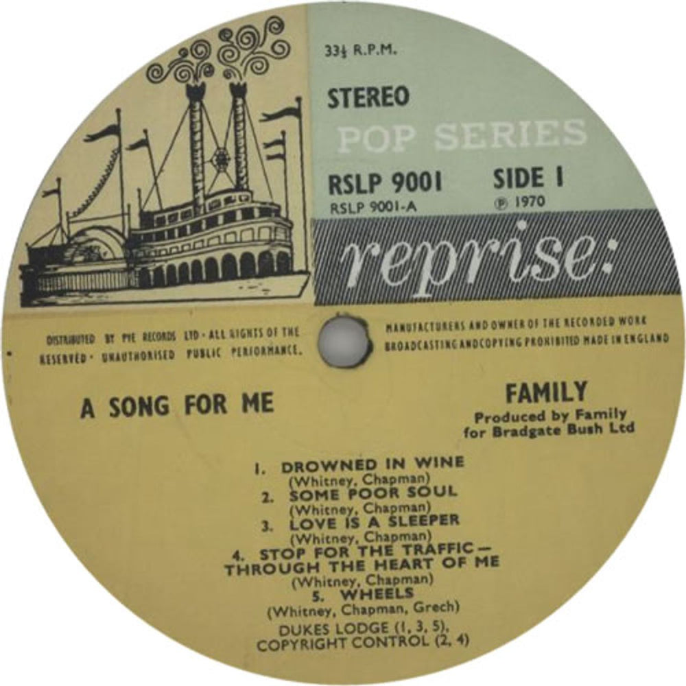 Family A Song For Me - 1st - VG UK vinyl LP album (LP record) FMLLPAS607442