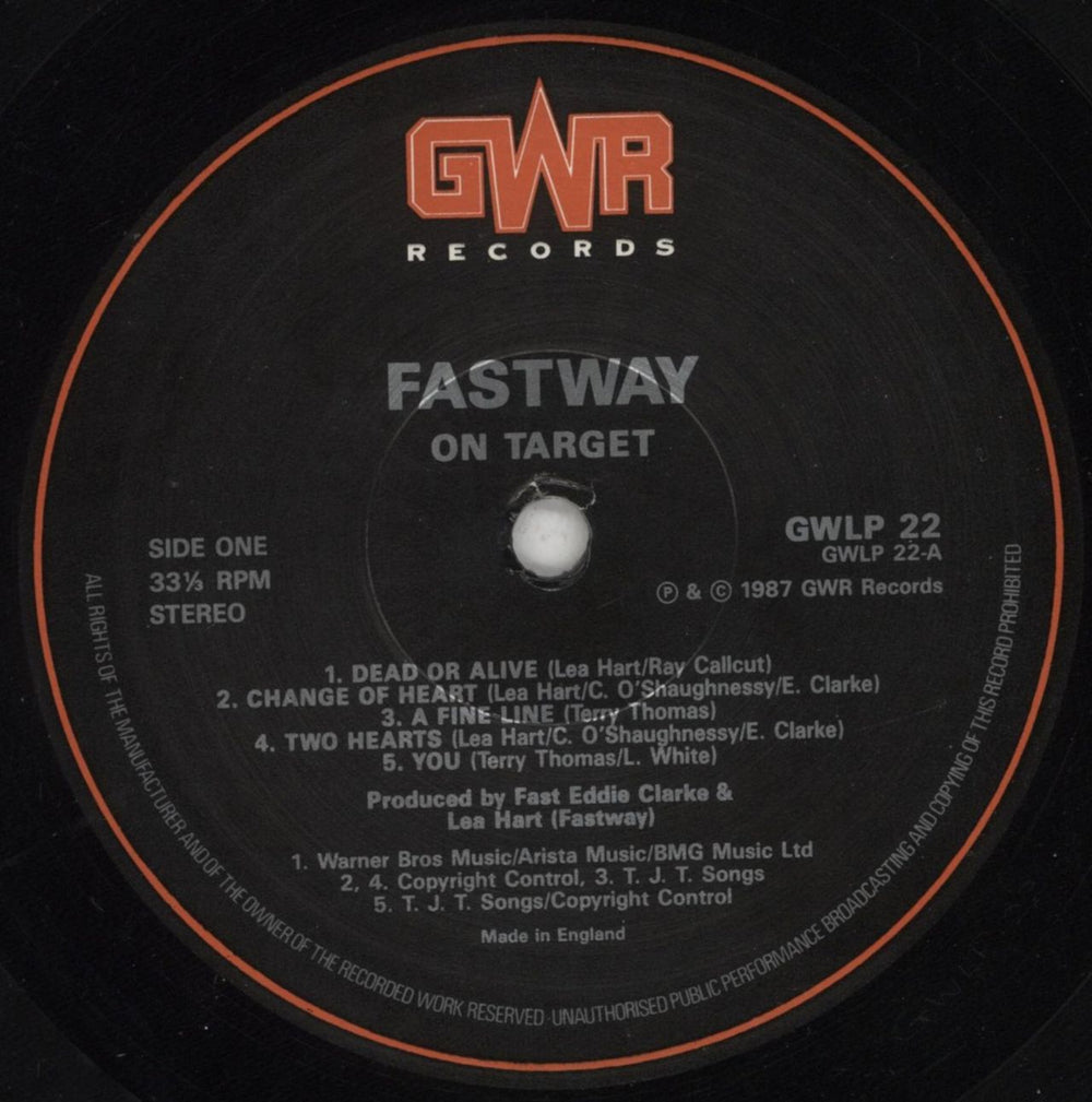 Fastway On Target UK vinyl LP album (LP record) FSWLPON646819