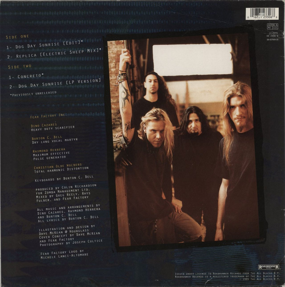 Fear Factory Dog Day Sunrise UK 12" vinyl single (12 inch record / Maxi-single) 016861233068