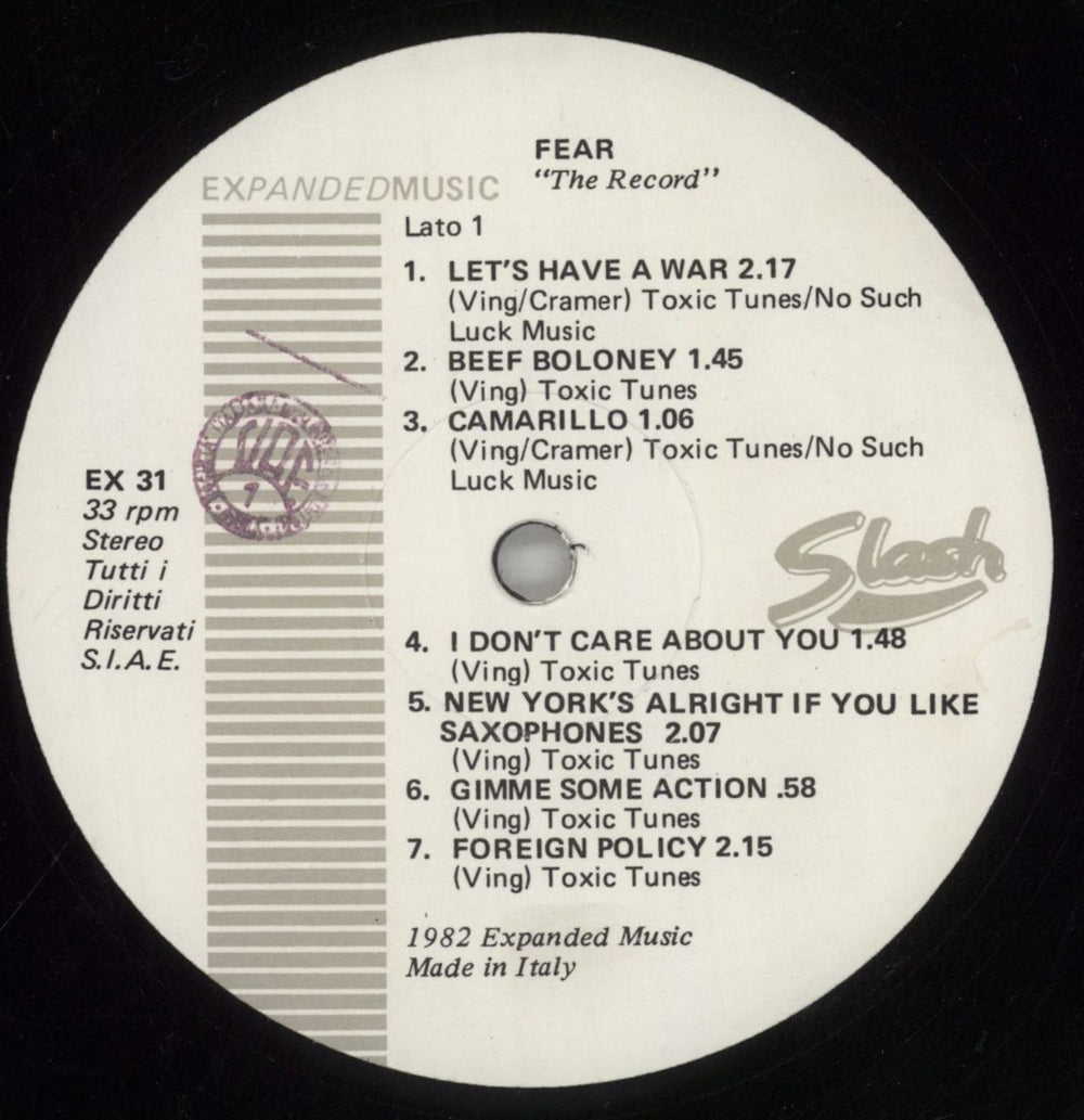 Fear The Record Italian vinyl LP album (LP record) EF4LPTH860096