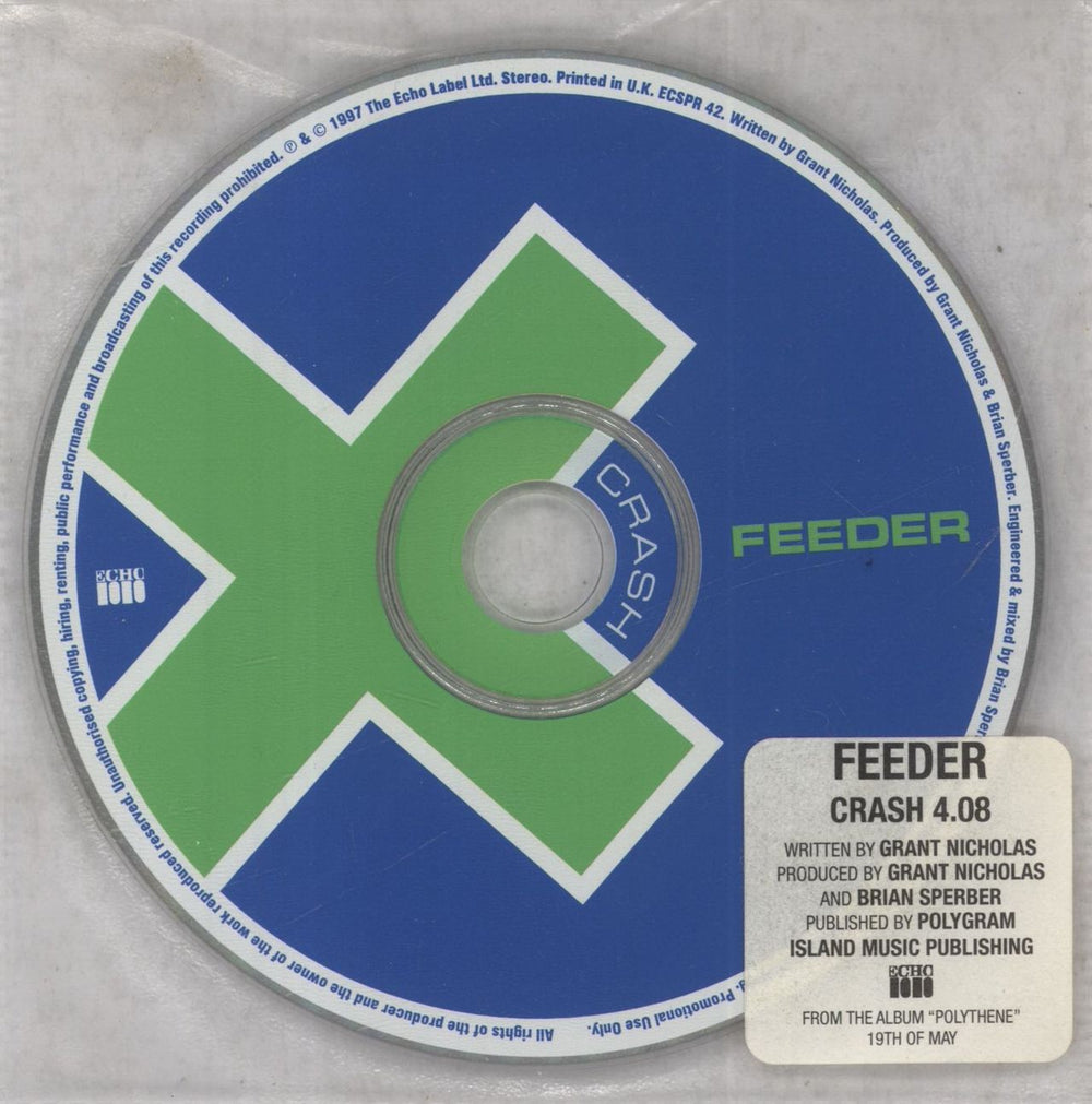 Feeder Crash UK Promo CD single (CD5 / 5") ECSPR42