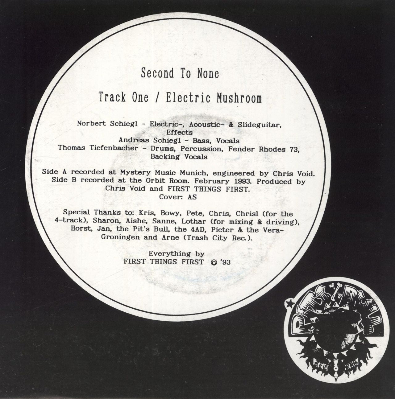 First Things First Second To None Belgian 7" vinyl single (7 inch record / 45)