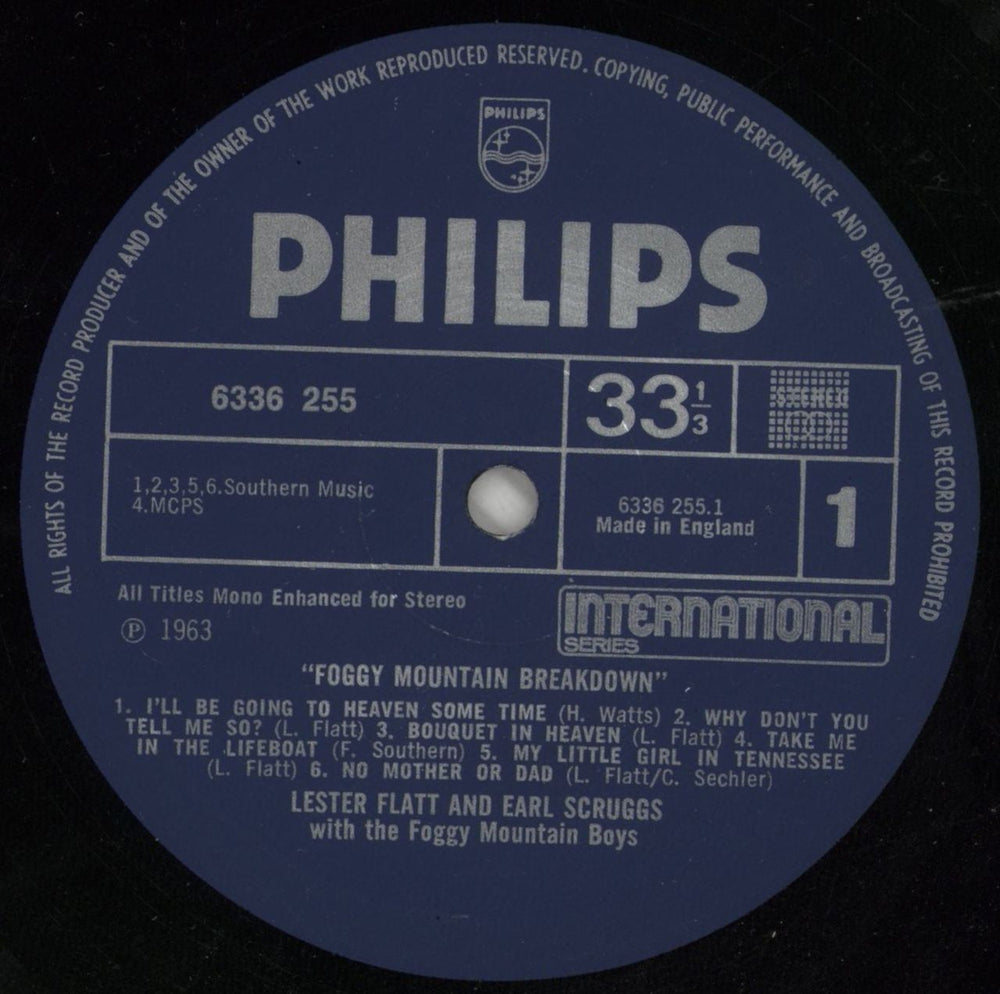 Flatt & Scruggs Foggy Mountain Breakdown UK vinyl LP album (LP record) F&SLPFO461510