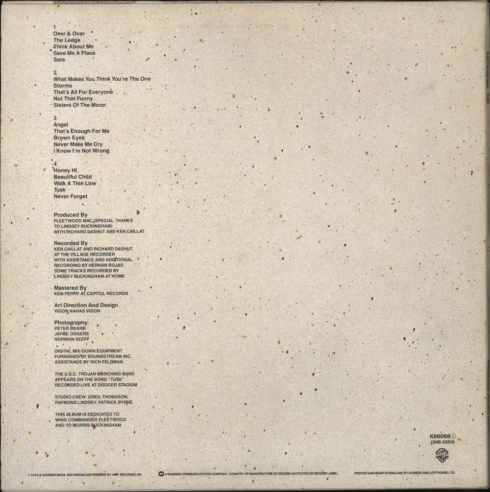 Fleetwood Mac Tusk UK 2-LP vinyl record set (Double LP Album)