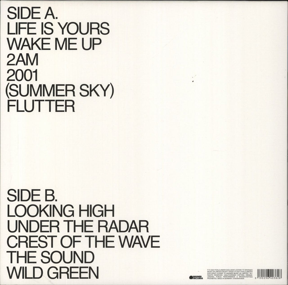 Foals Life Is Yours UK vinyl LP album (LP record) 190296403842