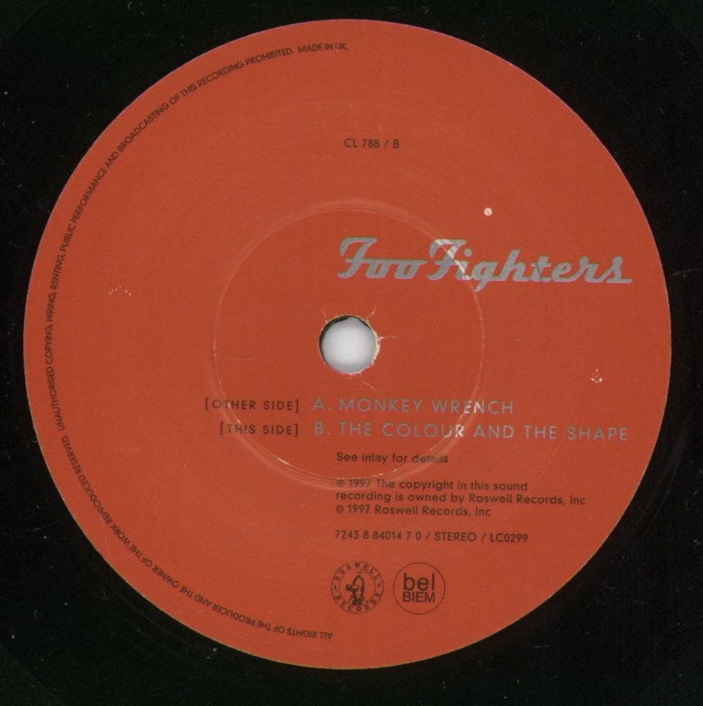 Foo Fighters Monkey Wrench - EX UK 7" vinyl single (7 inch record / 45) FOO07MO869193