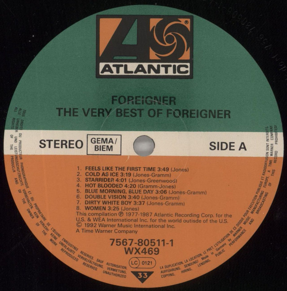 Foreigner Greatest Hits UK vinyl LP album (LP record) FORLPGR531074