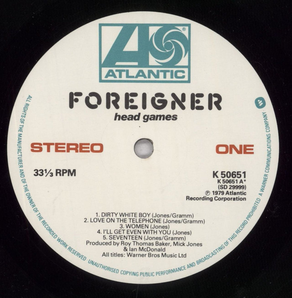 Foreigner Head Games UK vinyl LP album (LP record) FORLPHE329137