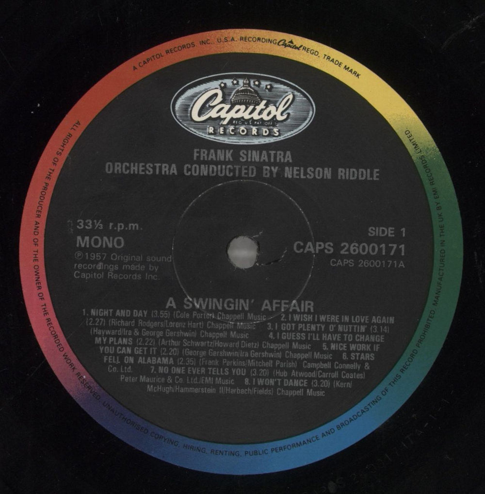 Frank Sinatra A Swingin' Affair UK vinyl LP album (LP record) FRSLPAS738551